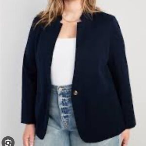 Old Navy Navy Notched-Collar Pixie Blazer